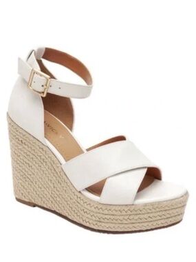 Nordstrom women’s White Espadrille Sandals Sz 8.5 NWT resort wear country club